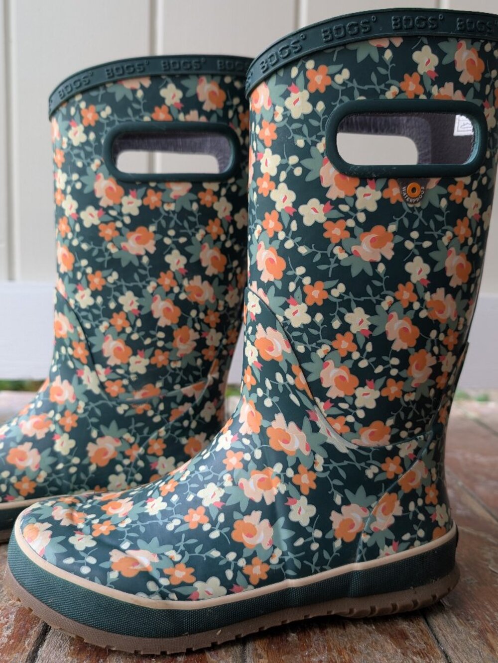Kids Bogs Floral Rainboots Waterproof Size 1